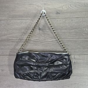 Hobo International Black Leather Chain Strap Clutch Shoulder Bag